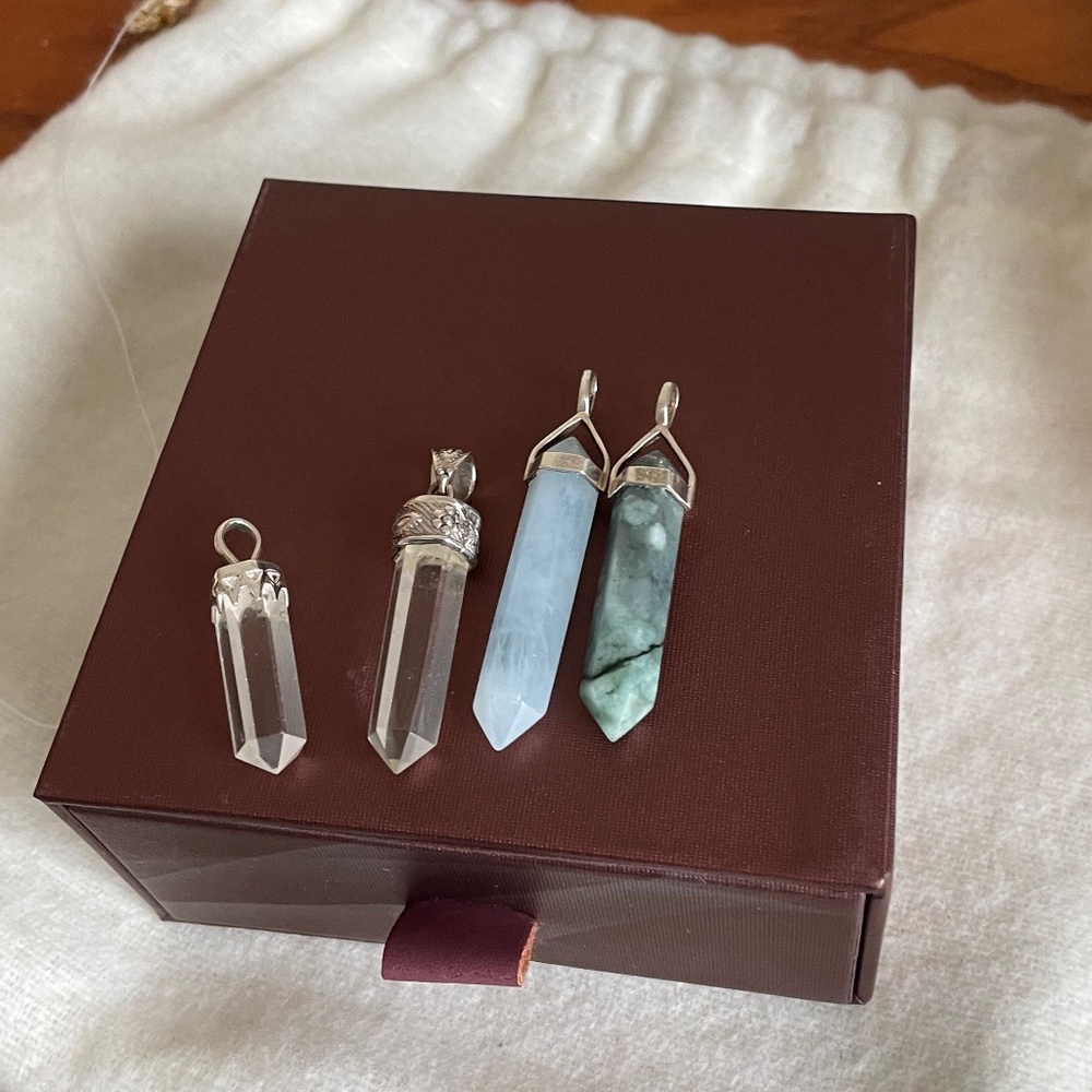 Sterling Silver Crystal Point Pendants